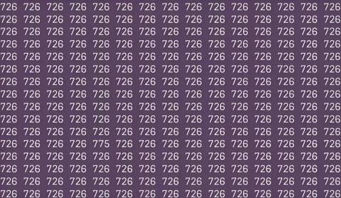 هل يمكنك العثور على رقم 775 من بين لوحة الأرقام التي أمامك التي تحتوي على رقم 726