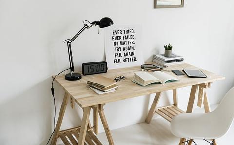 HD wallpaper: Minimal Workspace, Motivational Quote, rectangular brown wooden table | Wallpaper Flare