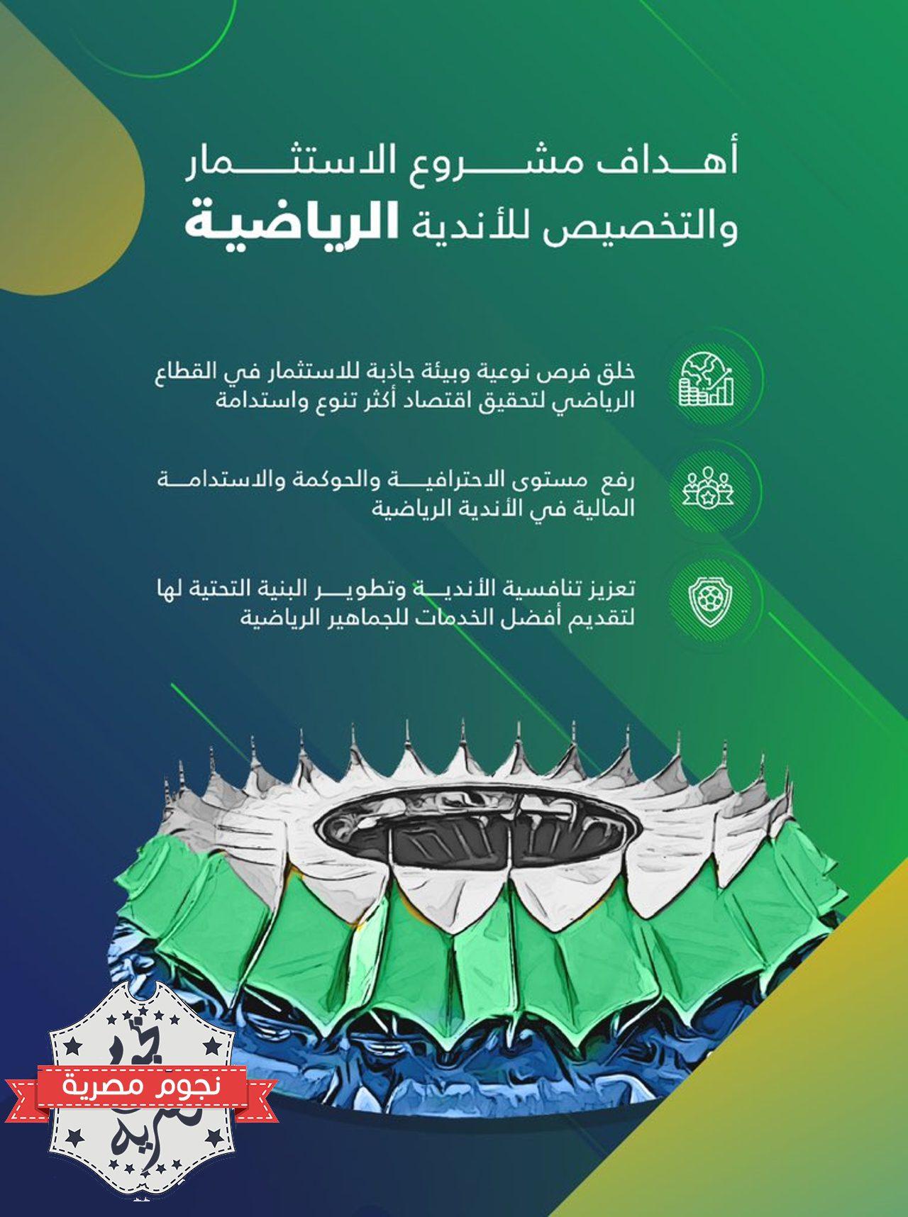 أهداف مشروع الاستثمار الجديد في الأندية الرياضية السعودية