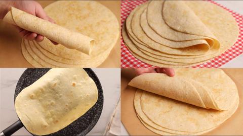 اكتشفوا سر الخبز السريع بدون خميرة لتحضير أشهى السندوتشات مع طريقة عمل خبز التورتيلا